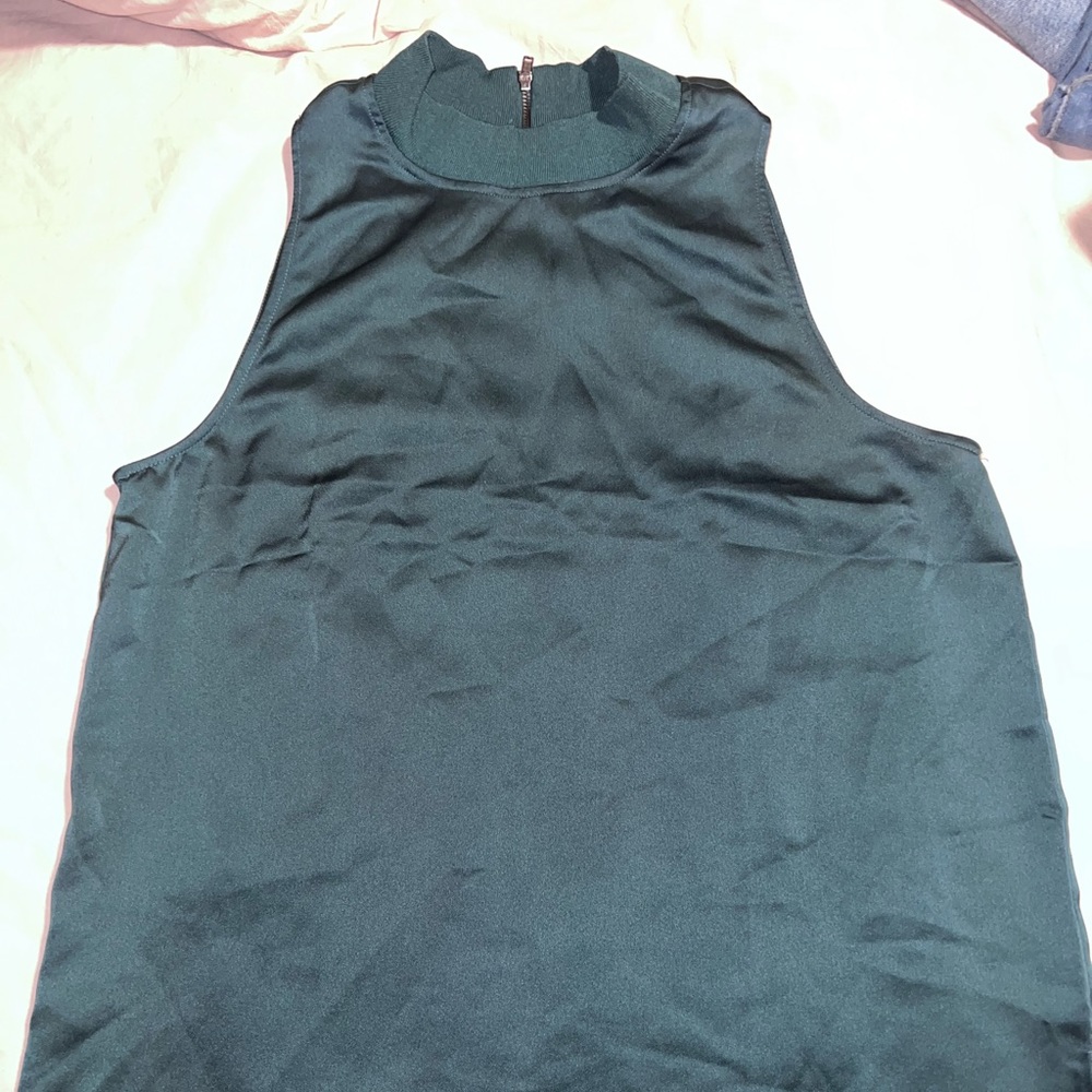 Loft green satin shirt